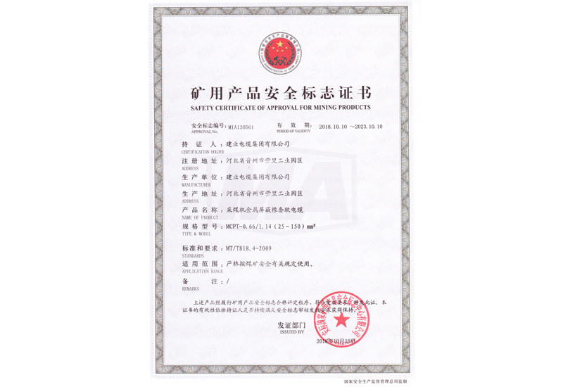 煤矿清静标记证书-快盈VIII