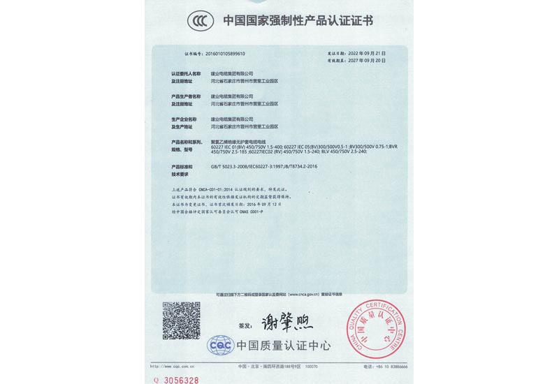 强制性产品认证证书-快盈VIII