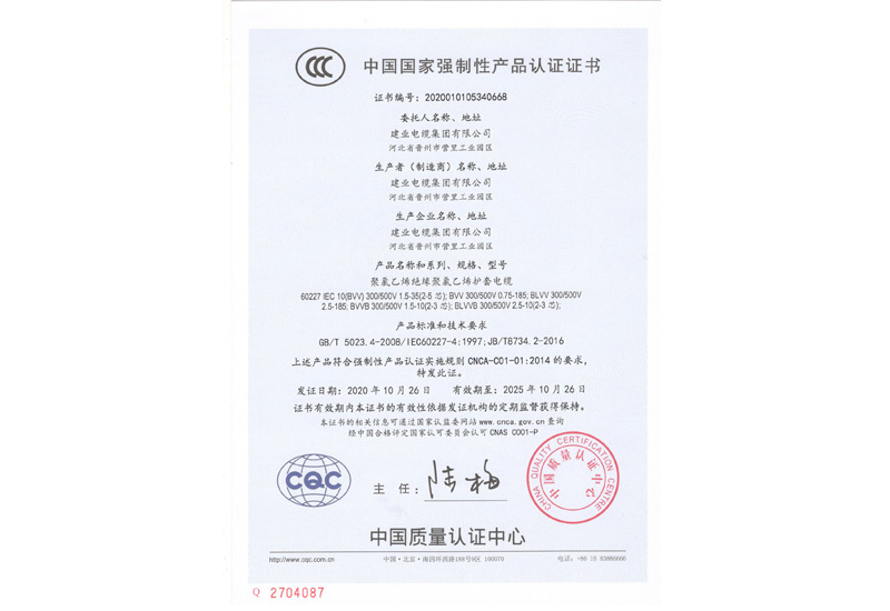 强制性产品认证证书-快盈VIII