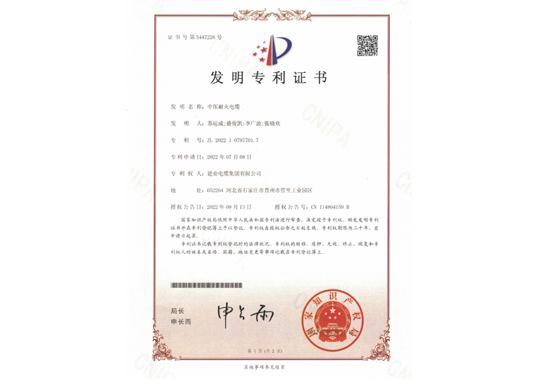 中压耐火电缆发明专利-快盈VIII